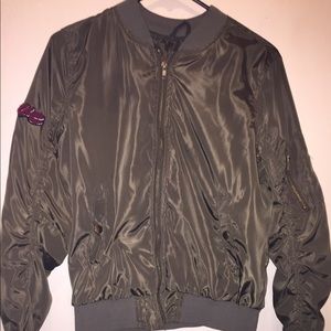 Olive green bomber jacket